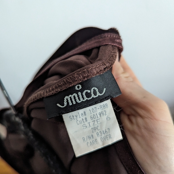 Vintage Mica Brown Velvet Whimsygoth Fitted Maxi Dress Size 6 Elegant - Picture 6 of 7